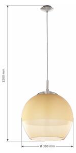 BRILAGI-LED Lampada a sospensione con cavo RETRO GLASS 1xE27/60W/230V cromo opaco/beige fumé