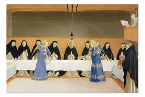 Riproduzione quadro Friar Angelico - San Domenico e i suoi compagni nutriti dagli angeli, dal pannello della predella dell'Incoronazione della Vergine