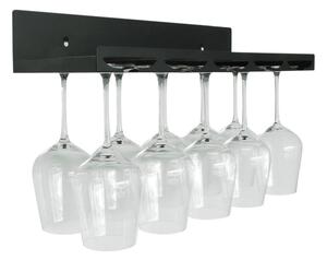 Portabicchieri da vino da parete nero in metallo – Leopold Vienna