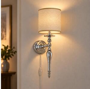 BRILAGI - Lampada da parete NUBILA 1xE27/60W/230V cromo lucido/marrone chiaro