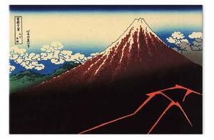 Quadro famoso Hokusai Katsushika - Fuji sopra il fulmine