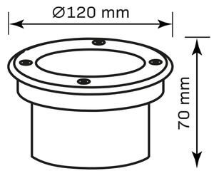 Lampada LED segnapasso MIVO LED/3W/230V diametro 12 cm IP67 cromo opaco