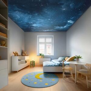 Carta da parati moderna Cielo stellato - motivo con la via lattea in colori blu scuro