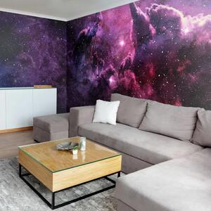 Carta da parati moderna Nebulosa cosmica - nuvole stellari e luce viola