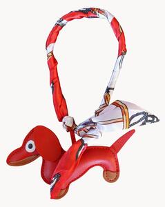 Portachiavi in pelle vegana fatto a mano Dachshund