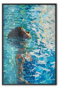 Poster: Meditazione blu - donna in acqua circondata da riflessi luminosi