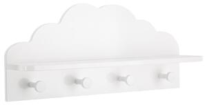 Nube appendiabiti con 4 ganci 12x48x22cm, Colori disponibili - Bianco