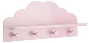 Nube appendiabiti con 4 ganci 12x48x22cm, Colori disponibili - Rosa pastello