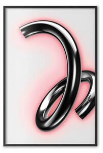 Poster: Forme cromate - forme moderne minimaliste su sfondo