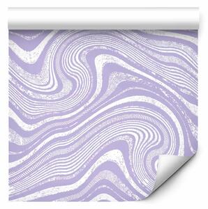 Tappezzerie Linoleografia viola - onde astratte nei toni del lavanda
