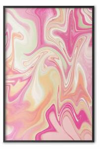 Poster: Vortice colorato - forme pastello rosa, arancio, bianco