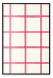Poster: Check classico - motivo geometrico linee rosse su sfondo