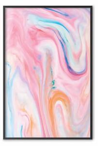 Poster: Onda astratta - motivi pastello rosa, blu, arancione
