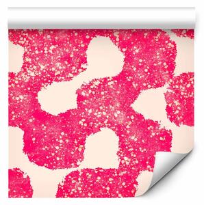 Tappezzerie Macchie irregolari - motivi rosa su sfondo beige