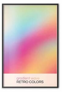 Poster: Onde sfumate - transizioni colori pastello stile retrò su sfondo
