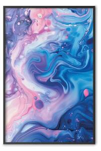 Poster: Vortice cosmico - forme astratte nei toni del blu e del rosa