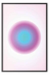 Poster: Aura luminosa - cerchio al neon su sfondo pastello