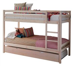 Letto a castello per bambini in legno Tiana 90x190/90x190cm, Opciones para la litera - Letto a castello + letto apribile 90 cm