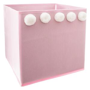 Pompon scatola bambini 29x29x29cm, Colori disponibili - Rosa pastello