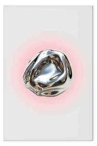 Quadro moderno Forma d'argento - astrazione moderna sfera lucida su sfondo