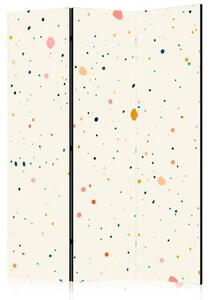 Paravento Macchie sottili - punti colorati su sfondo crema