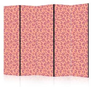 Paravento design Macchie di leopardo - motivo astratto nei toni del rosa e del viola