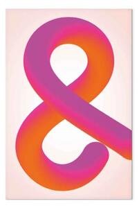 Quadro su tela Illusione ampersand - figura gradiente rosa e arancione