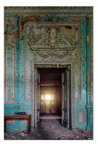 Quadro Ingresso ornato - sala storica con cornicione ornato e danni