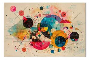 Quadro su tela Astrazione cosmica - cerchi e forme colorate in stile Kandinsky