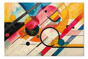Quadro moderno Geometria dello spazio - composizione dinamica ispirata a Kandinsky