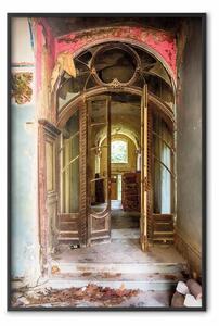 Poster: Porta distrutta - ingresso colorato danneggiato dal tempo