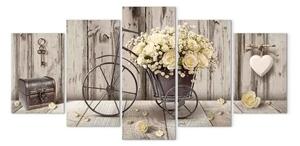 Quadro moderno Bouquet segreto (5 pezzi) largo