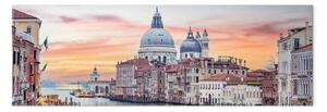 Quadro moderno Venezia al tramonto - città con canale e basilica alla luce del tramonto