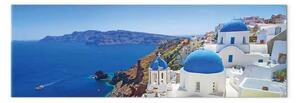 Quadro Vista di Santorini - cupole blu ed edifici bianchi sul Mar Egeo