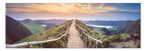 Quadro contemporaneo Sentiero di montagna - un percorso pittoresco attraverso le colline al tramonto