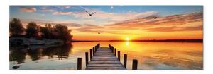 Quadro moderno Tramonto sul lago - cielo pittoresco e riflesso sull'acqua calma