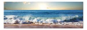 Quadro Alba sul mare - onde che si infrangono sulla riva all'alba