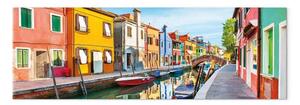 Quadro Vicolo italiano - case pittoresche sul canale con ponticello