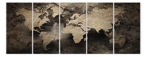 Quadro contemporaneo Mappa in pietra (5 pezzi) stretto