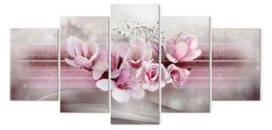 Quadro Cespuglio di Magnolia (5 pezzi) largo Rosa