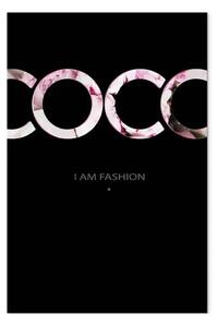 Quadro su tela I Am Fashion testo in inglese verticale
