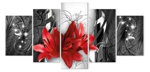 Quadro su tela Gigli per te (5 pezzi) largo