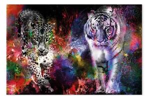 Quadro su tela Gatti colorati largo