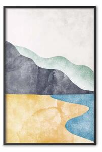 Poster: Spiaggia astratta - colori pastello di paesaggio montano