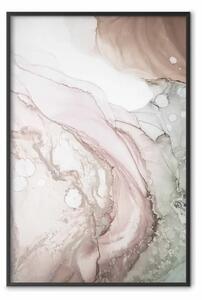 Poster: Striature rosa - delicate linee astratte e macchie in colori pastello