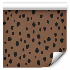 Tappezzerie Pelle di ghepardo - grafica stilizzata nei toni del marrone e del nero