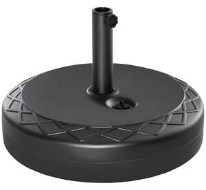 Outsunny Base per Ombrellone Rotonda Φ55cm, 30kg, in Plastica, per Pali da 38-48mm, Stabile e Resistente, Nero|Aosom