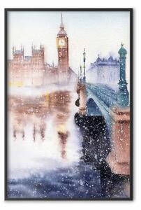 Poster: Neve sul Tamigi - paesaggio invernale di Londra