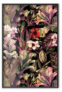 Poster: Flora esotica - ricca composizione di piante tropicali in toni scuri