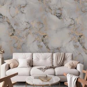Carta da parati Texture di marmo - superficie lussuosa con sottili venature dorate